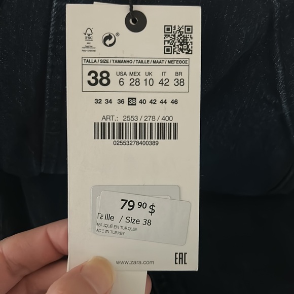 Zara tailored cargo jean in size 28. NWT. - Picture 6 of 6